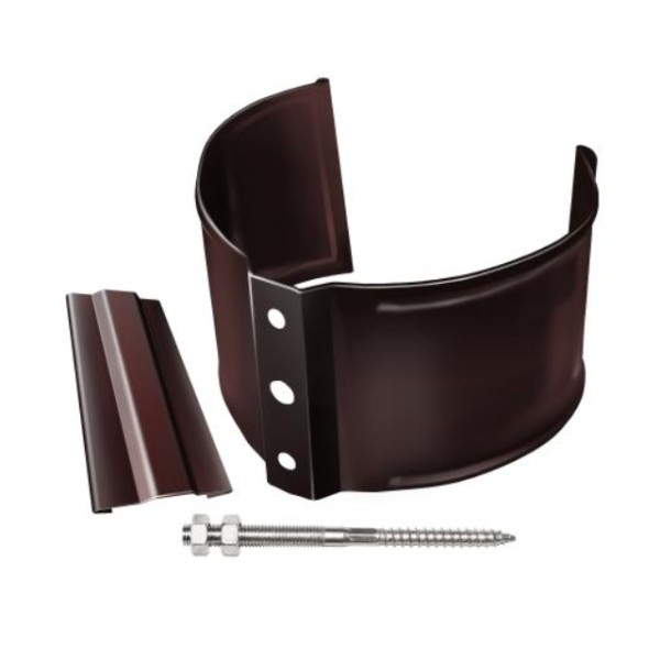 Водосток Grand Line 125x90 – Хомут трубы (на кирпич) RAL 8017 купить в Верхней Салде