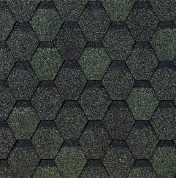 Гибкая черепица EURASIA Docke, Коллекция ШЕСТИГРАННИК Зелёный купить в Верхней Салде
