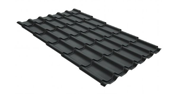 Металлочерепица классик GL 0,5 GreenCoat Pural Matt RR 23 темно-серый (RAL 7024 мокрый асфальт) купить в Верхней Салде