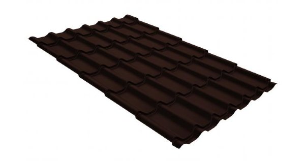 Металлочерепица классик GL 0,5 GreenCoat Pural Matt RR 887 шоколадно-коричневый (RAL 8017 шоколад) купить в Верхней Салде