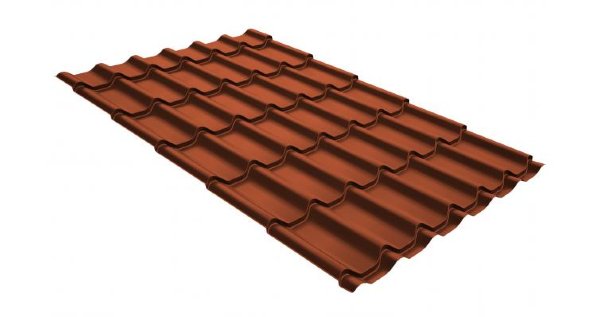 Металлочерепица классик GL 0,5 GreenCoat Pural RR 750 кирпично-красный (RAL 8004 терракота) купить в Верхней Салде