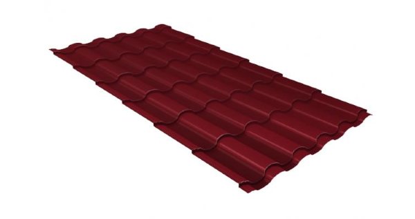 Металлочерепица кредо 0,5 Satin RAL 3005 красное вино купить в Верхней Салде