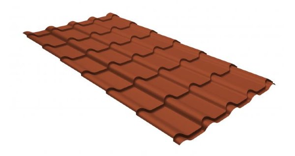Металлочерепица камея GL 0,5 GreenCoat Pural RR 750 кирпично-красный (RAL 8004 терракота) купить в Верхней Салде