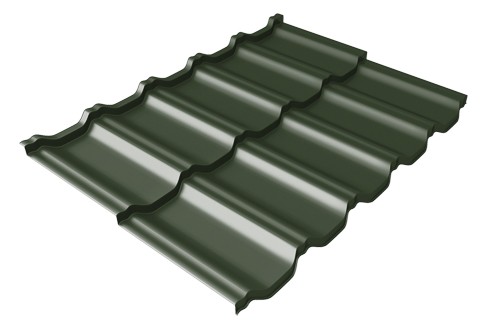 Металлочерепица модульная Квинта Uno Grand Line c 3D резом 0,5 GreenСoat Pural RR 11 темно-зеленый (RAL 6020 хромовая зелень) купить в Верхней Салде