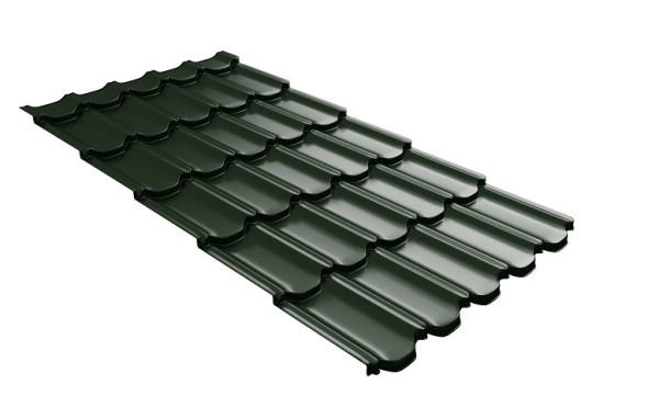 Металлочерепица квинта плюс с 3D резом 0,5 GreenСoat Pural RR 11 темно-зеленый (RAL 6020 хромовая зелень) купить в Верхней Салде