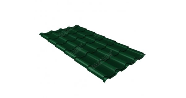 Металлочерепица камея 0,5 Satin RAL 6005 зеленый мох купить в Верхней Салде