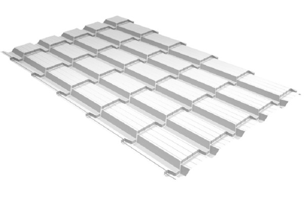 Металлочерепица GL квадро профи 0,5 Satin RAL 9003 сигнальный белый купить в Верхней Салде