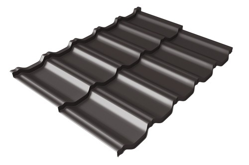 Металлочерепица модульная Квинта Uno Grand Line c 3D резом 0,5 Satin Мatt RR 32 темно-коричневый купить в Верхней Салде