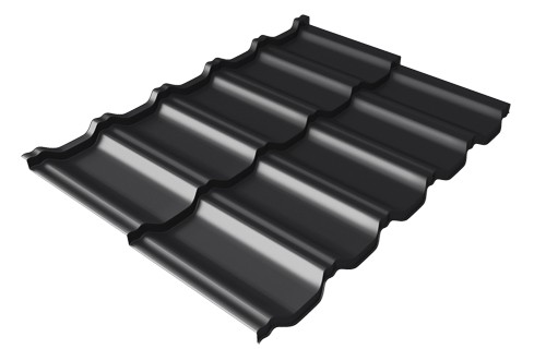 Металлочерепица модульная Квинта Uno Grand Line c 3D резом 0,5 Satin Мatt RAL 9005 черный купить в Верхней Салде
