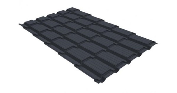 Металлочерепица GL квадро профи 0,5 GreenCoat Pural RR 23 темно-серый (RAL 7024) мокрый асфальт купить в Верхней Салде