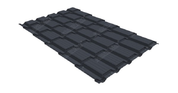 Металлочерепица GL квадро профи 0,5 Satin RAL 7024 мокрый асфальт купить в Верхней Салде