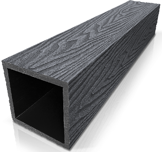 Столб ДПК 3D GardenParkett фактура дерева Графит купить в Верхней Салде
