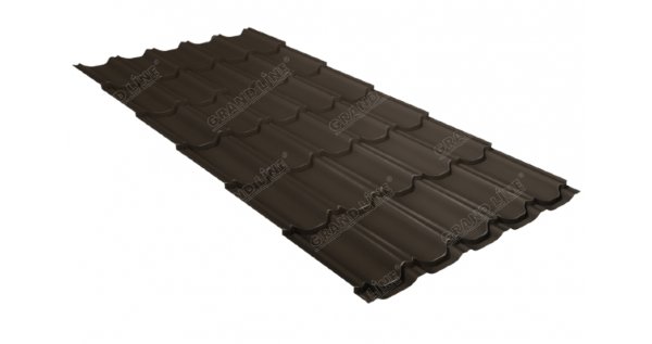 Металлочерепица квинта плюс 0,5 GreenCoat Pural Matt RR 32 темно-коричневый (RAL 8019 серо-коричневый) купить в Верхней Салде