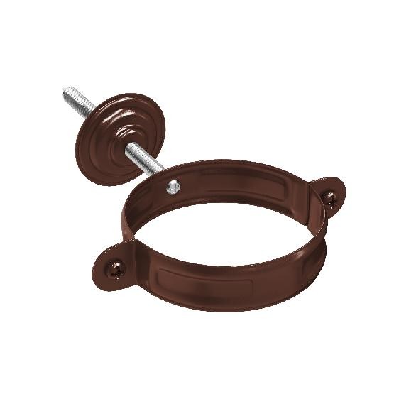 Водосток Aquasistem, система 125x90 - Комплект крепления трубы RAL 8017 Коричневый купить в Верхней Салде