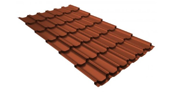 Металлочерепица квинта плюс 0,5 GreenCoat Pural RR 750 кирпично-красный (RAL 8004 терракота) купить в Верхней Салде